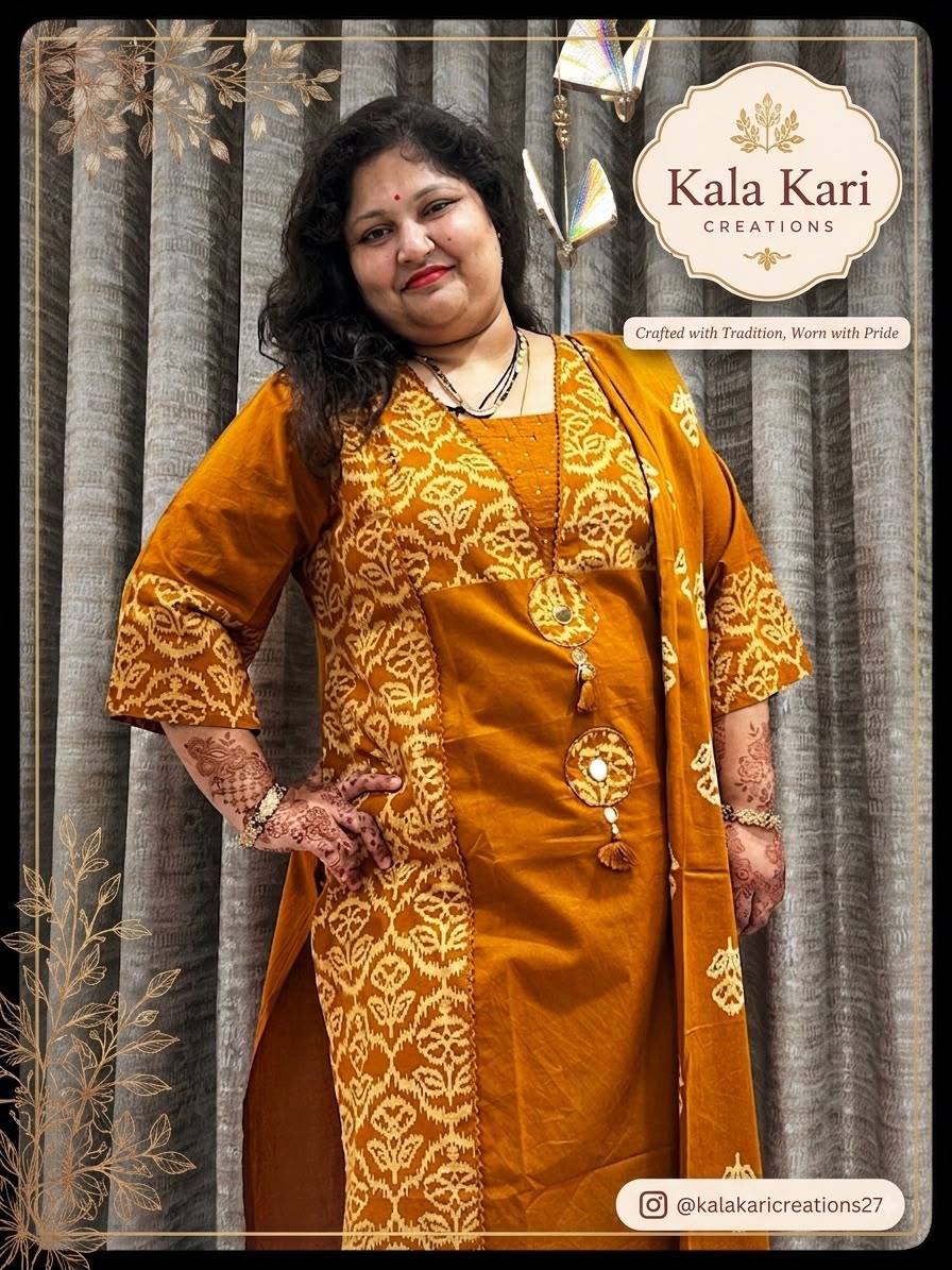 Mustard Jaipuri 3-Piece Dress