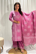 Pink Jaipuri Handblock Print 3-Piece Dress