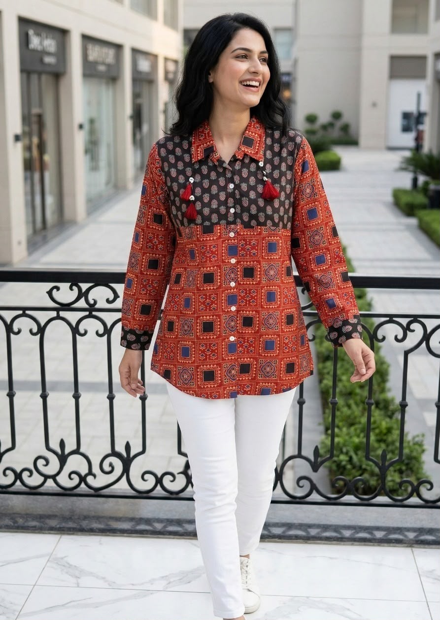 Kutchi Hand-Block Print Shirt