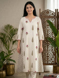 White Jaipuri 2-Piece Suit Set