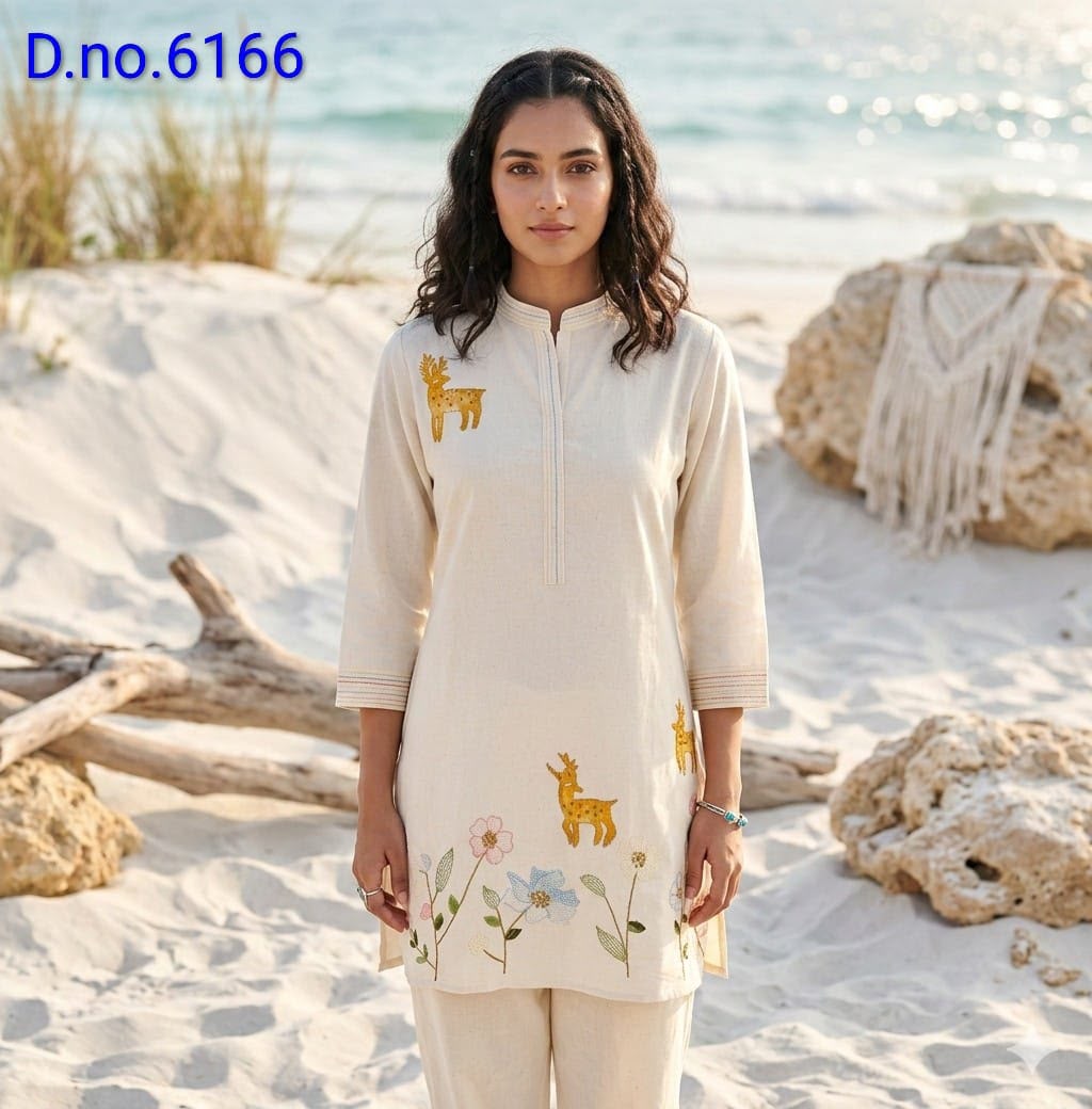 Off-White Deer-Motif Co-Ord Set